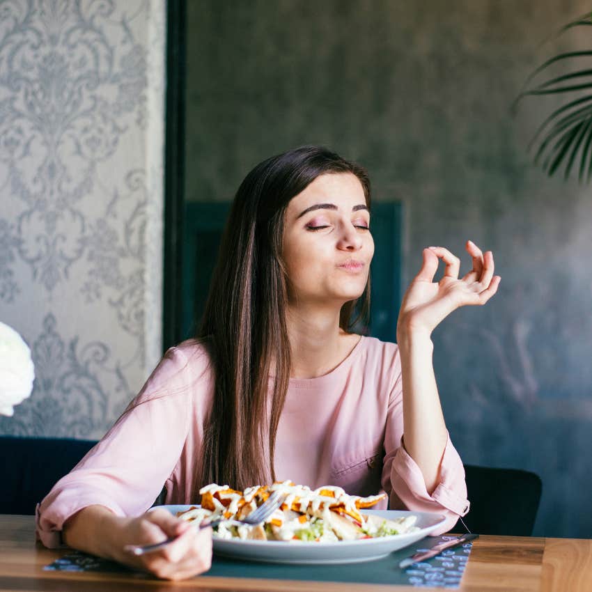 woman who only eats when she's hungry as she honors her hunger