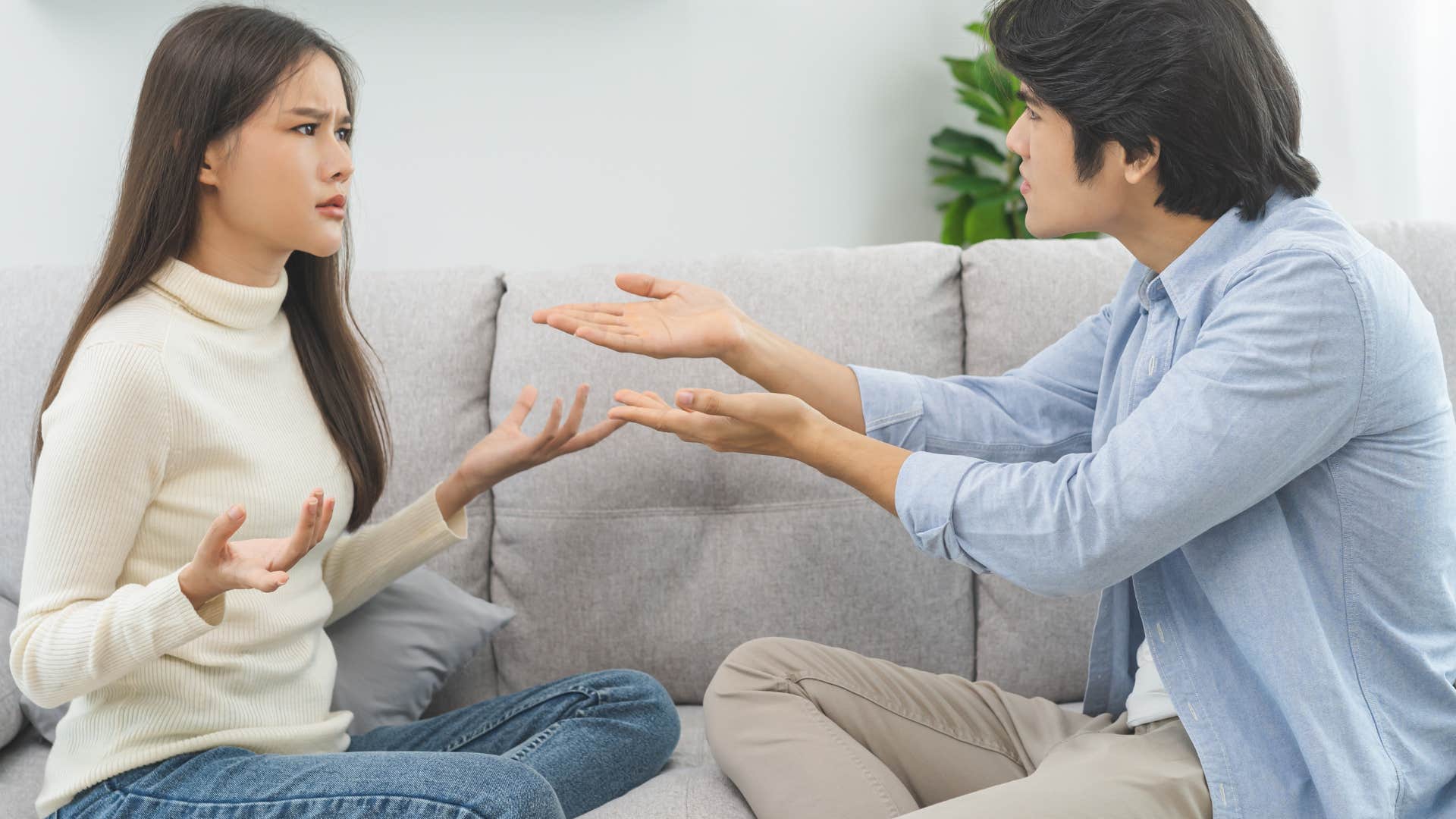 couple who want to be better partners as they practice fighting