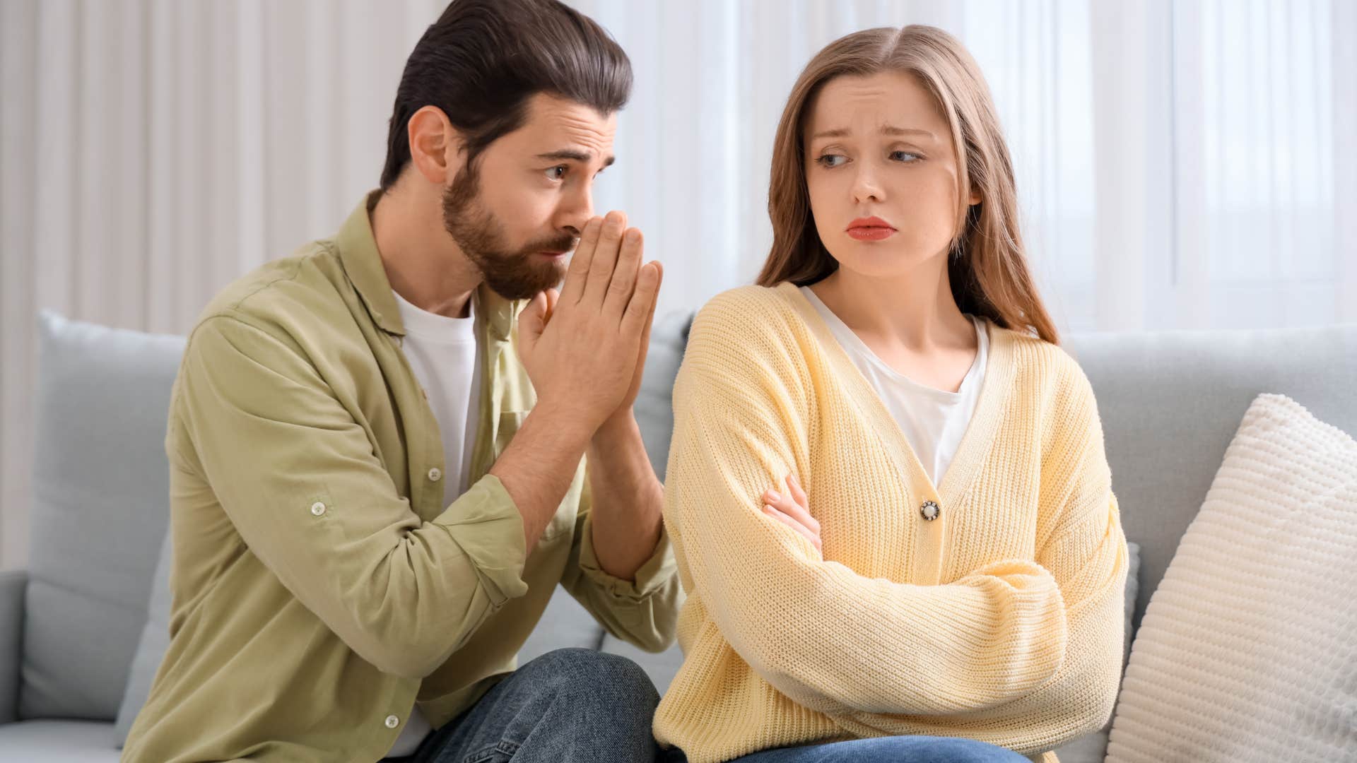 woman who isn't accepting man's apology for many complex reasons