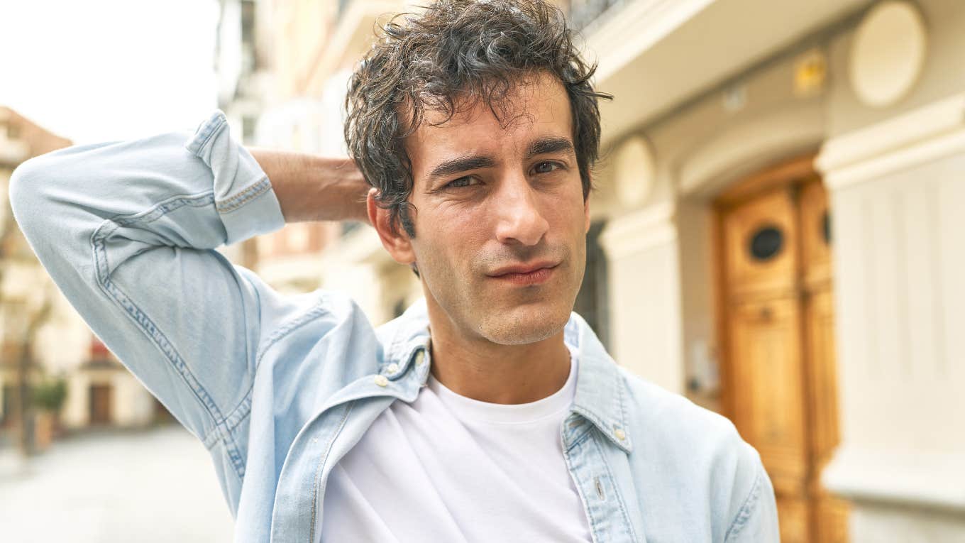 man lacking common sense appearing confused