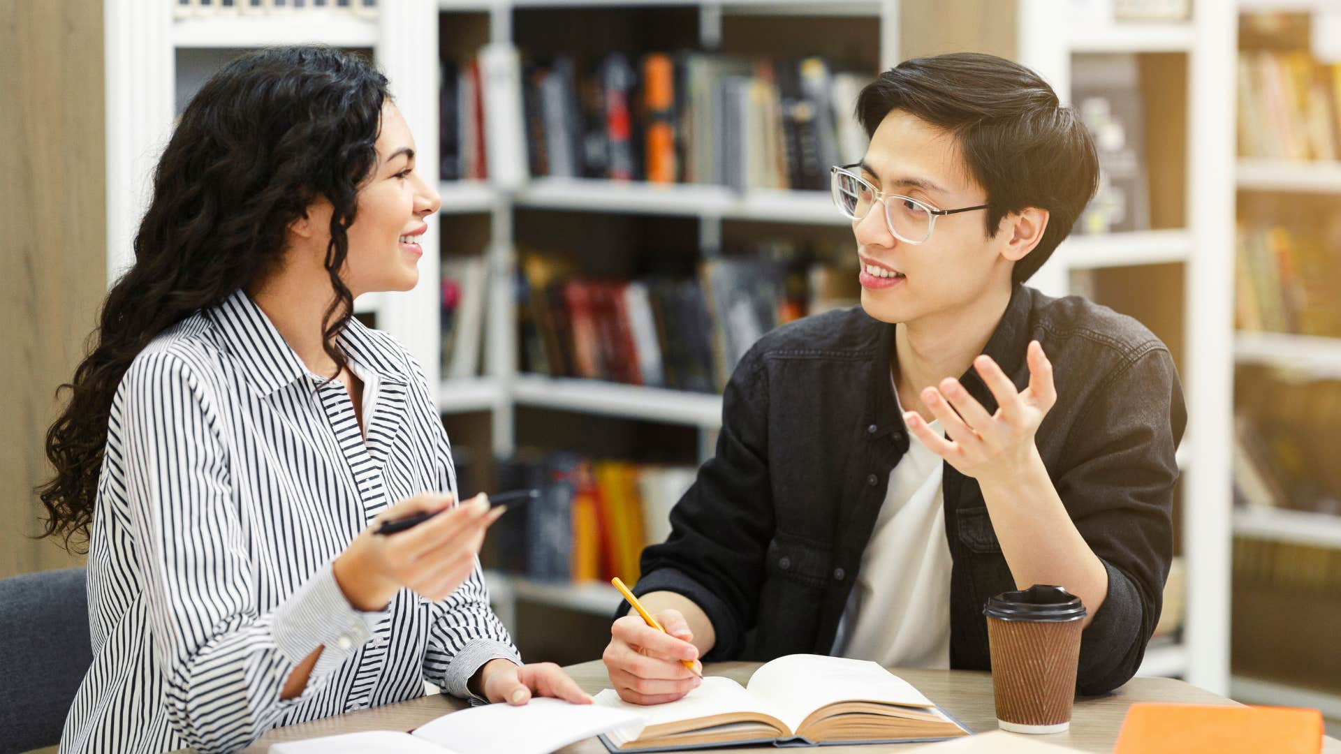 Kind person stays present in conversation 