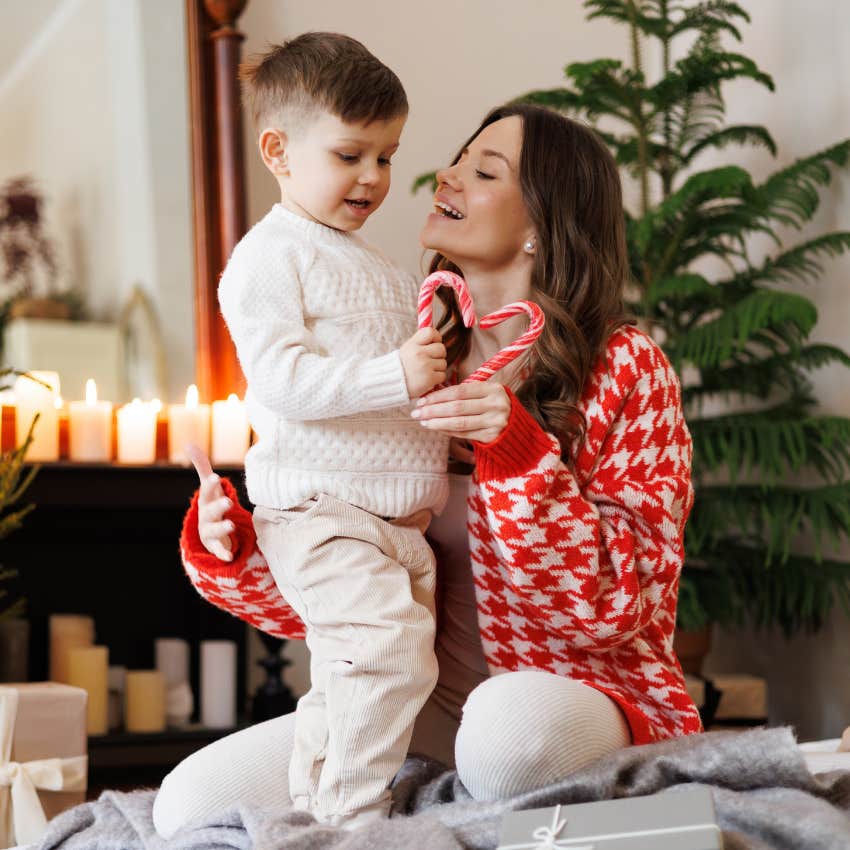 Little boy who still idolizes his dad and believes in the magic of Christmas