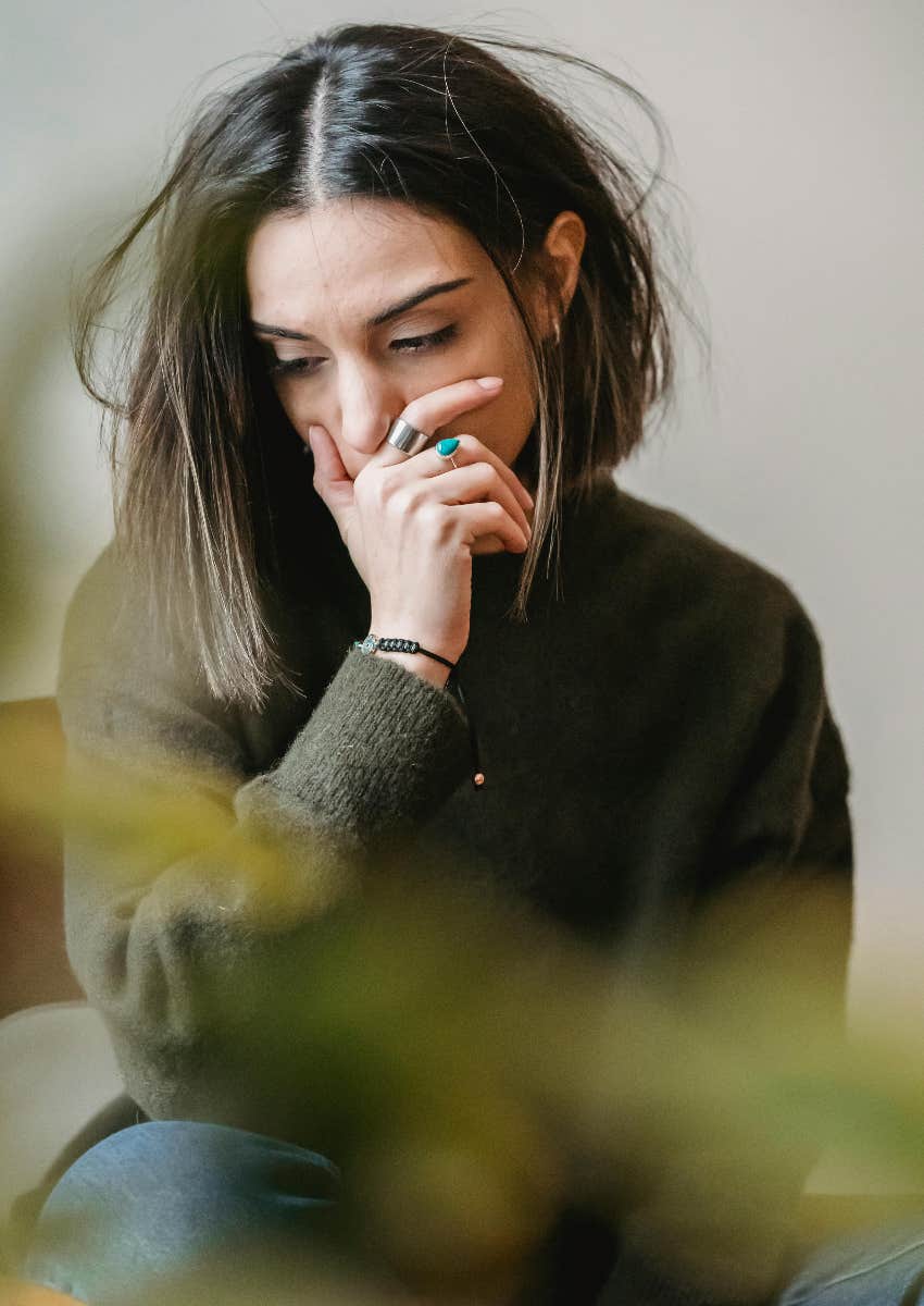 woman who is sad because she's terminally ill