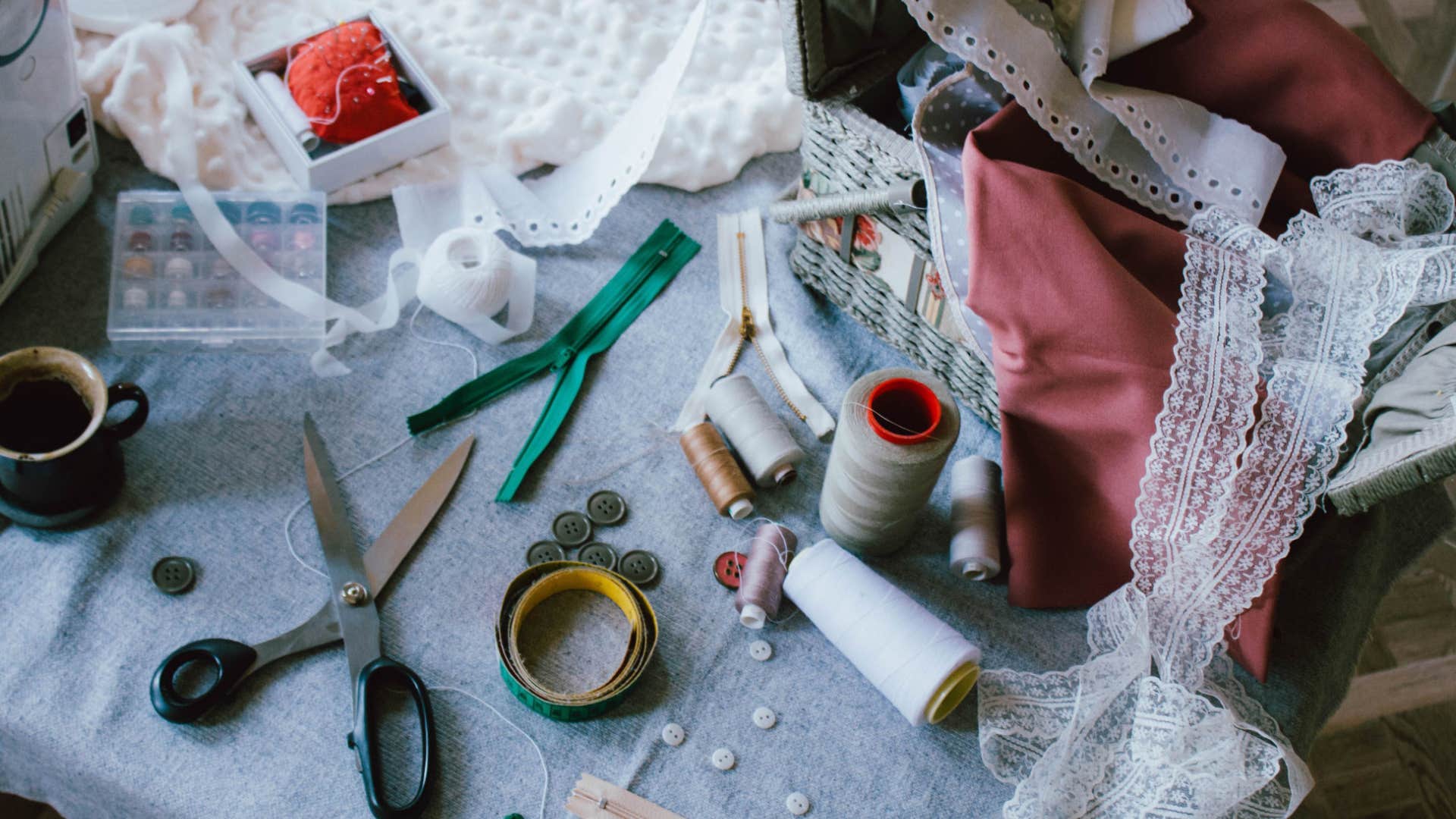 work desk that looks like controlled chaos