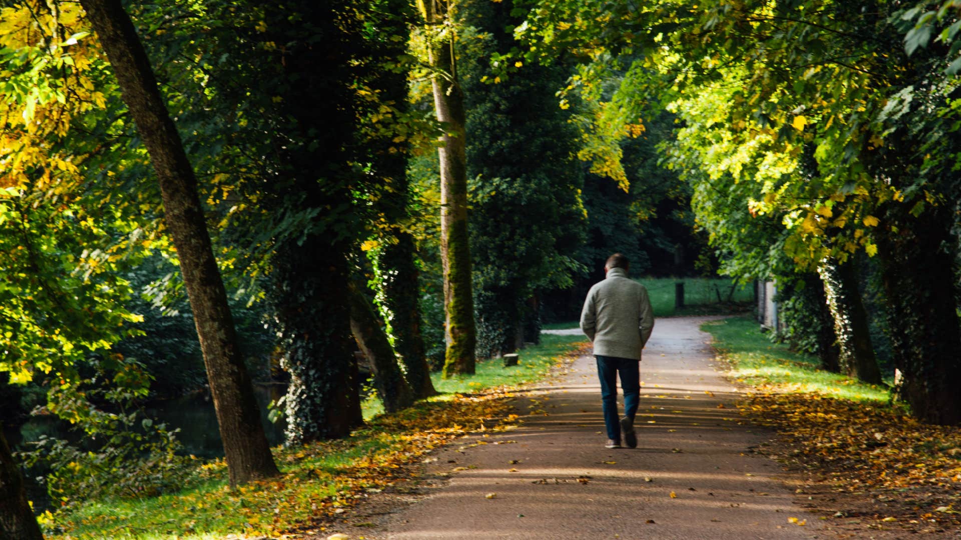 person taking a walk alone