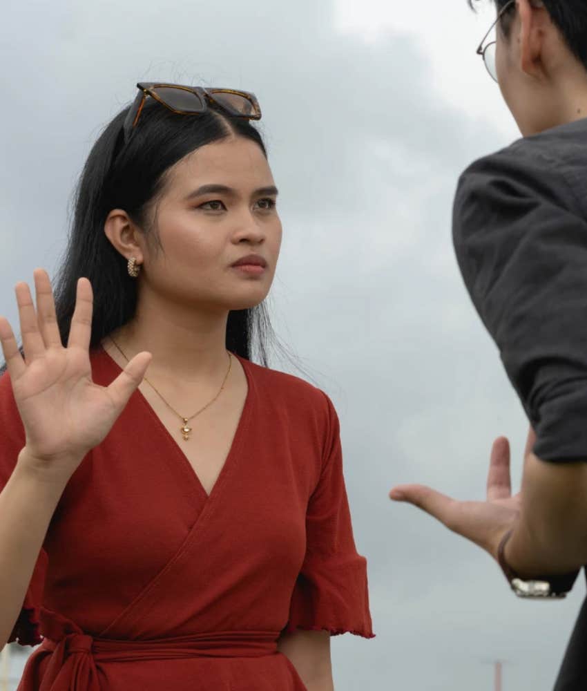 Woman who has seen the worst side of men being defensive