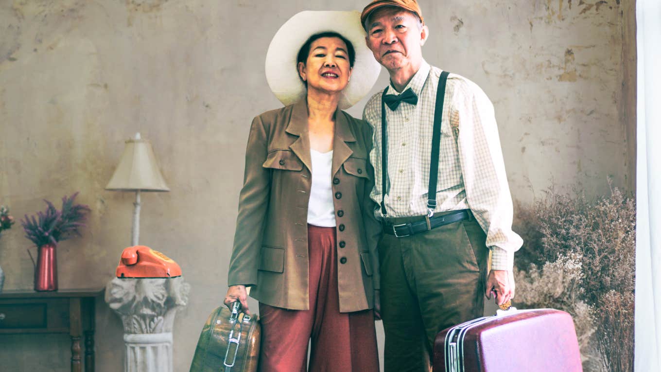 Older couple who fell in love on vacation sharing their forgotten travel lessons 