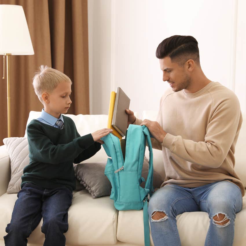 Dad who said he didn't know how to get his son ready for school in the morning