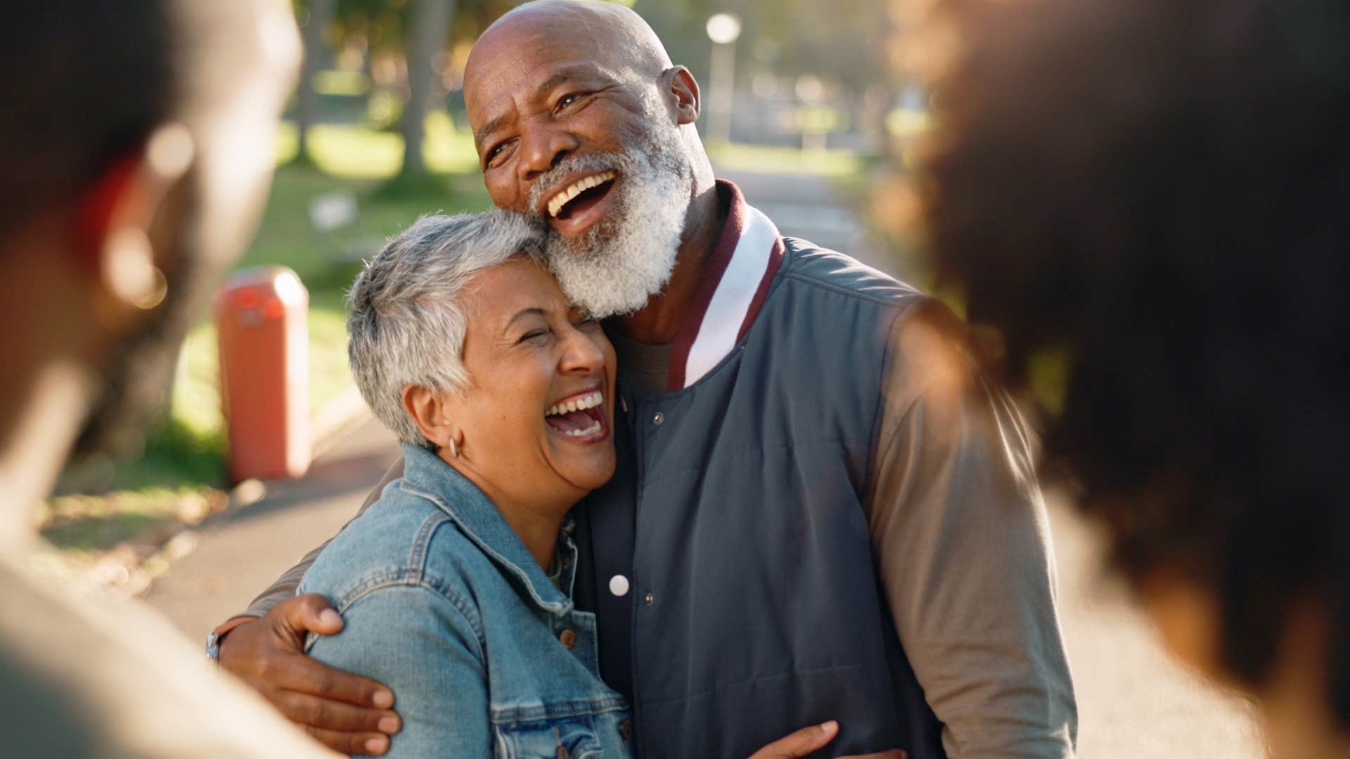 man hugging a woman who always has his best interests at heart