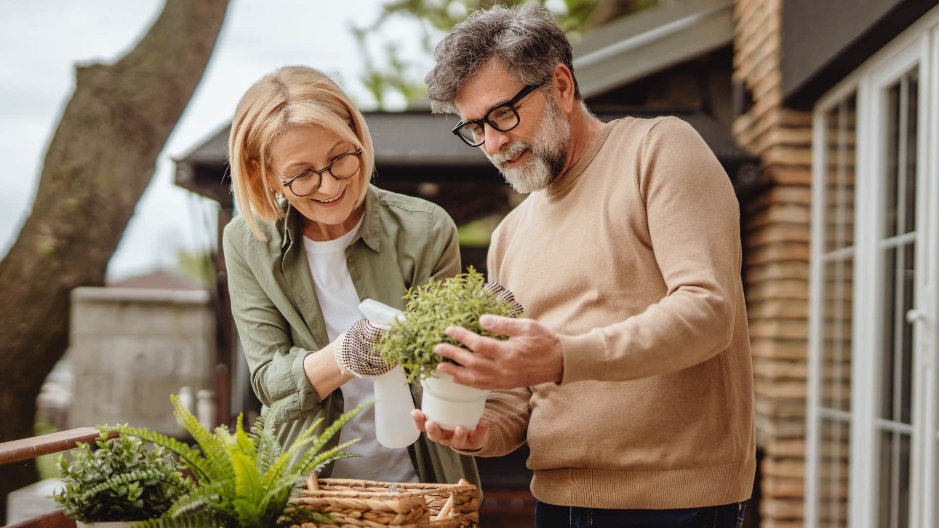 couple who remembers the little things gardening together