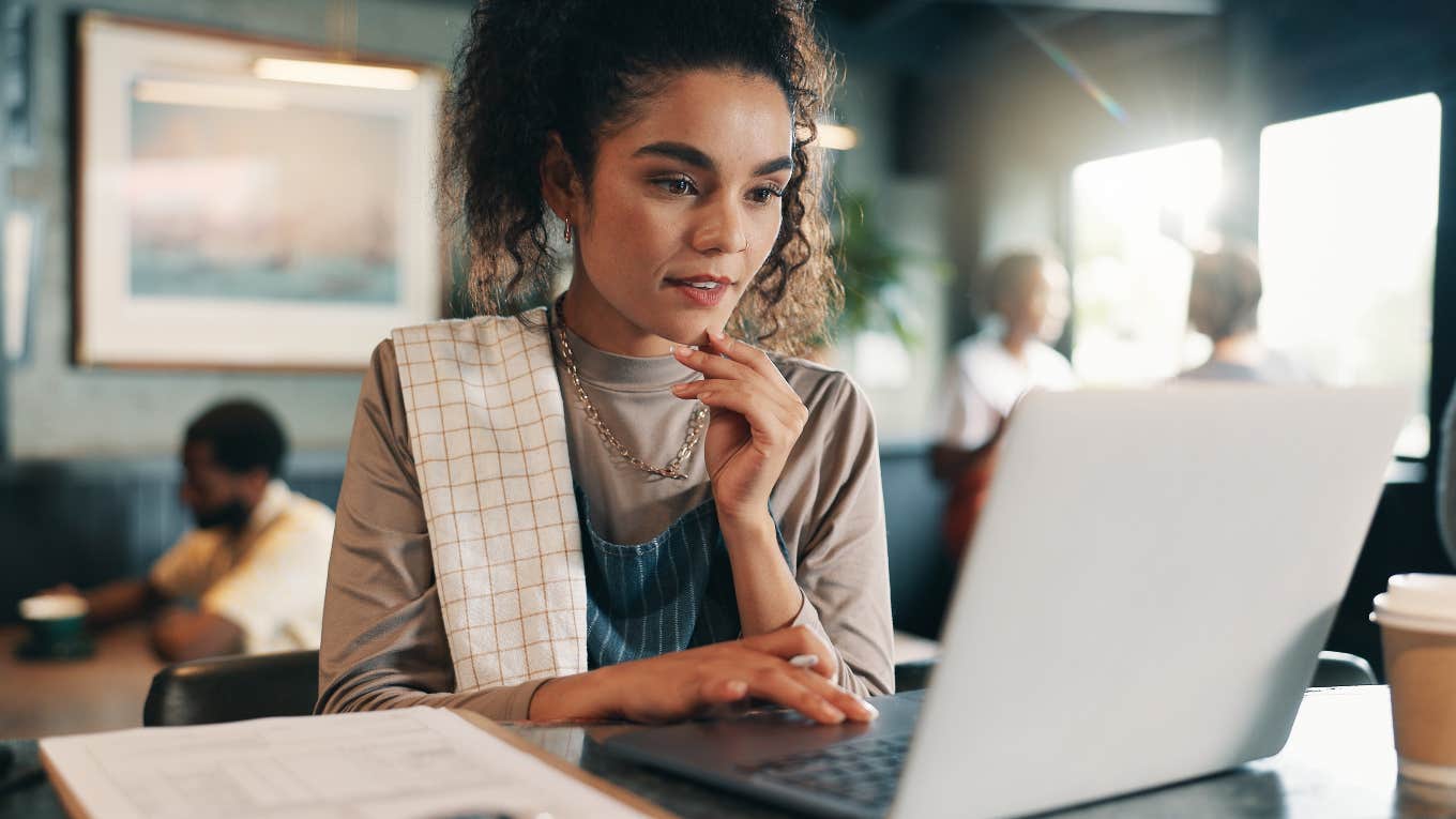 restaurant owner checking online feedback