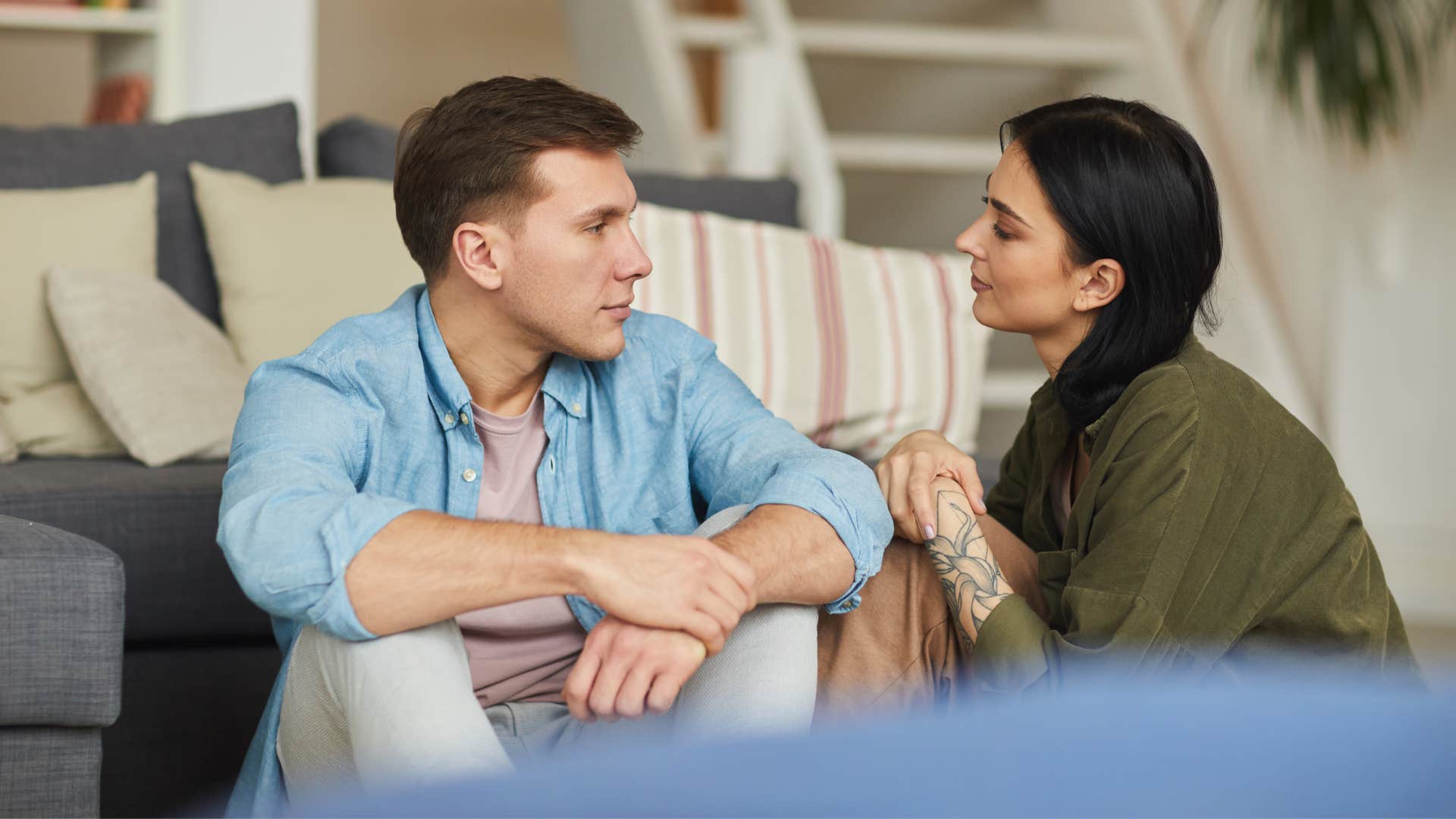 couple talking feeling safe being vulnerable