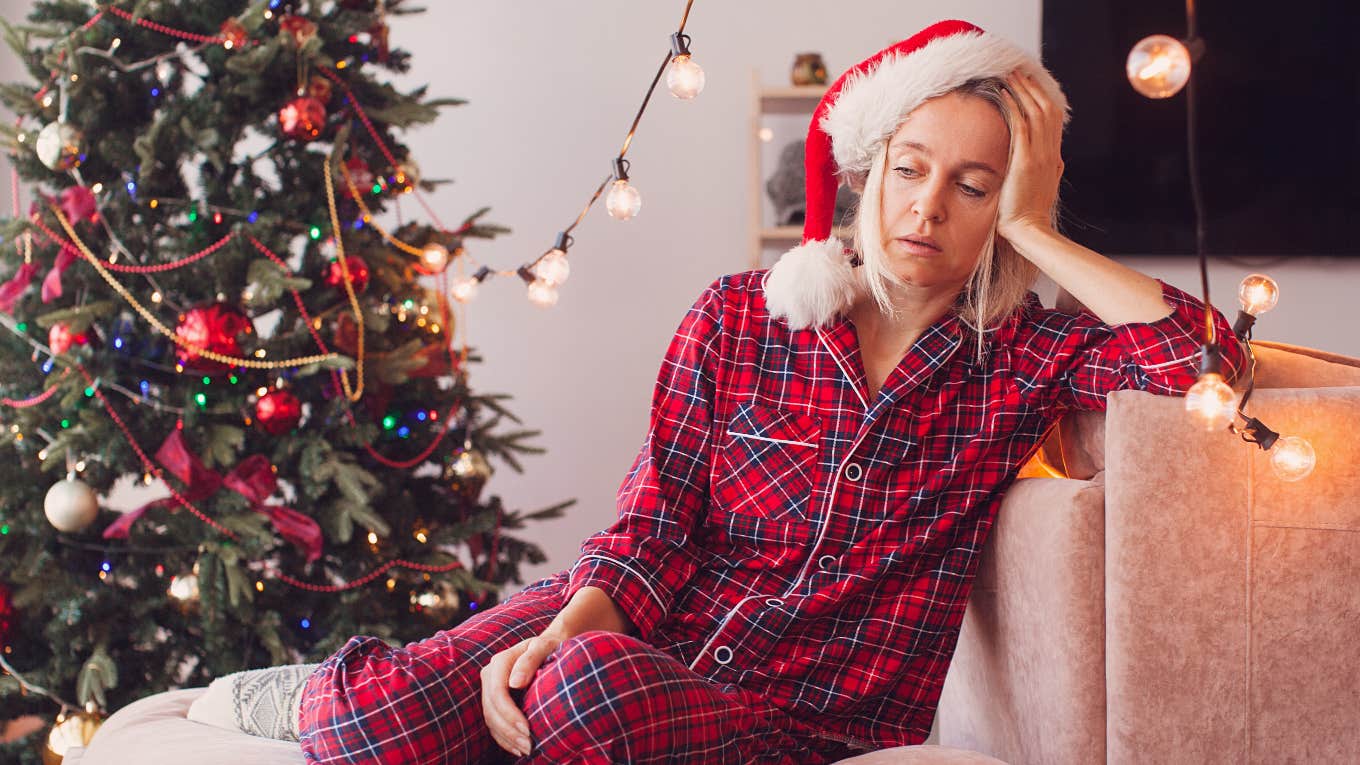 woman stressed from hosting holidays