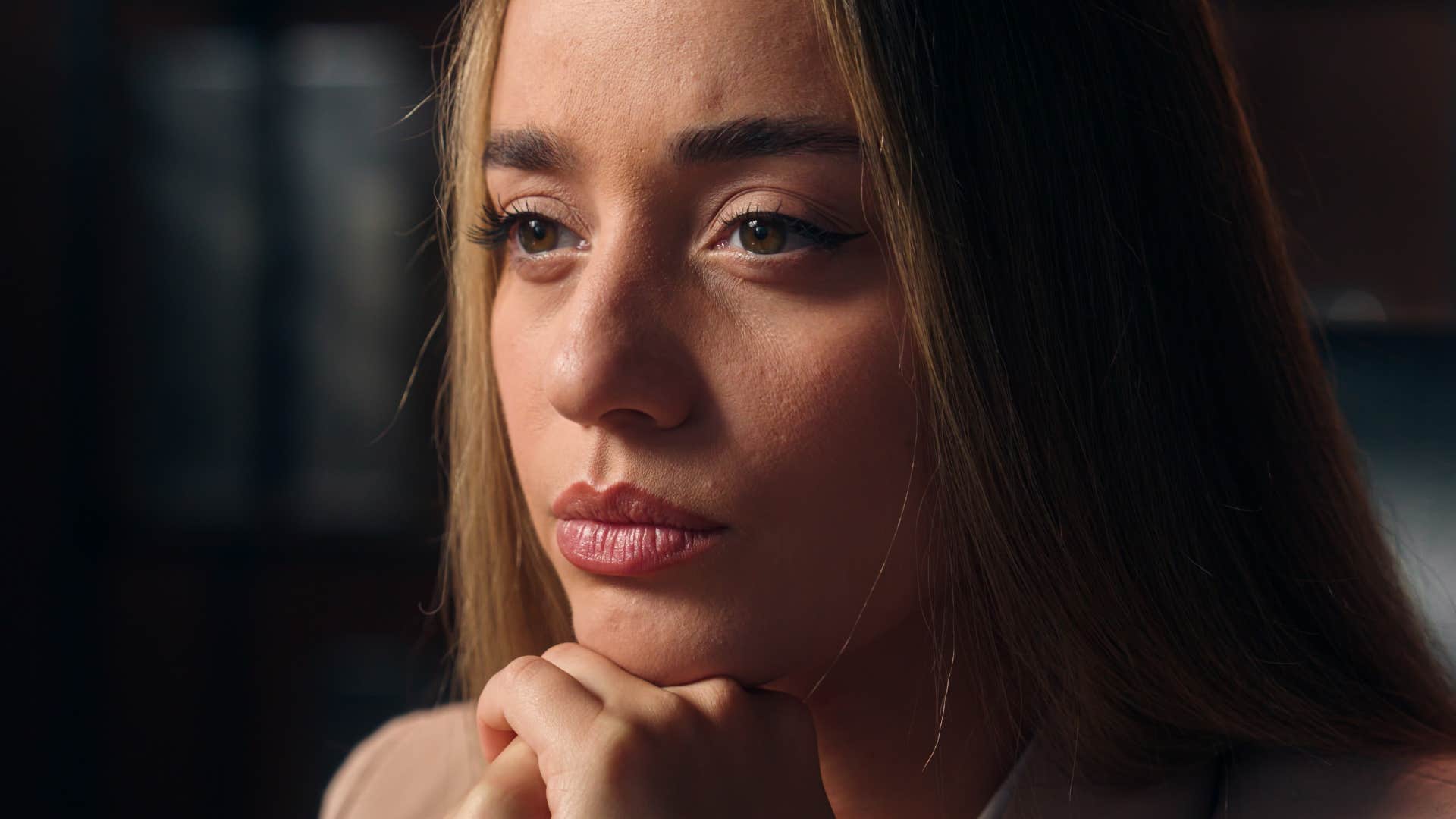 exhausted woman isolating herself in her marriage