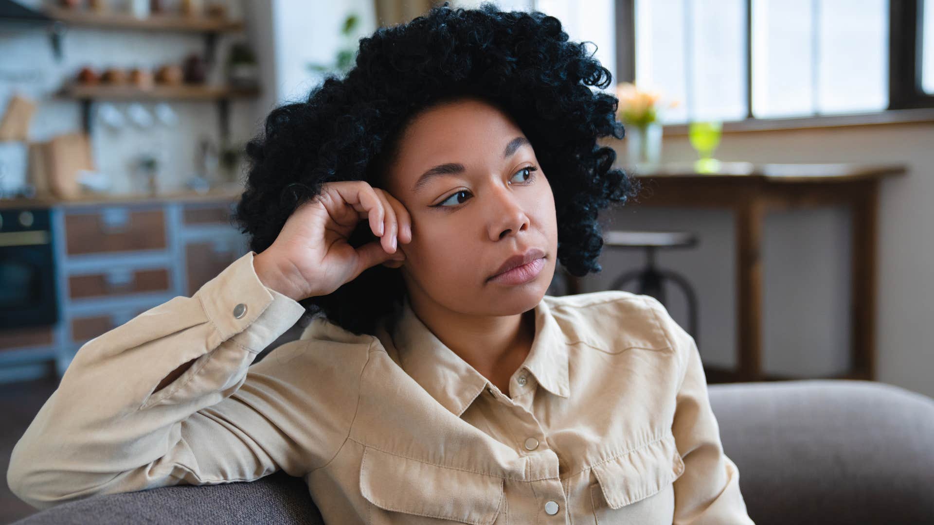 exhausted woman not laughing like she used to