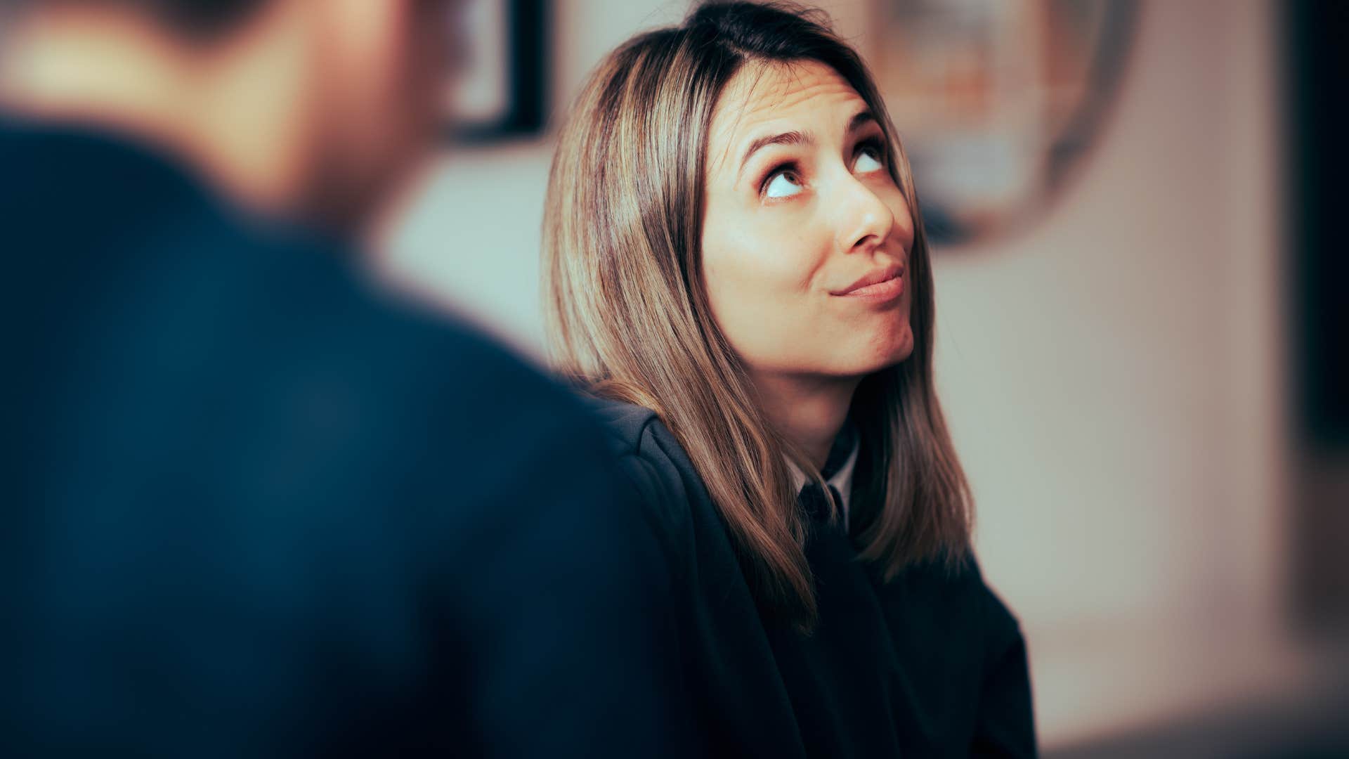 woman annoyed with partner asking for space