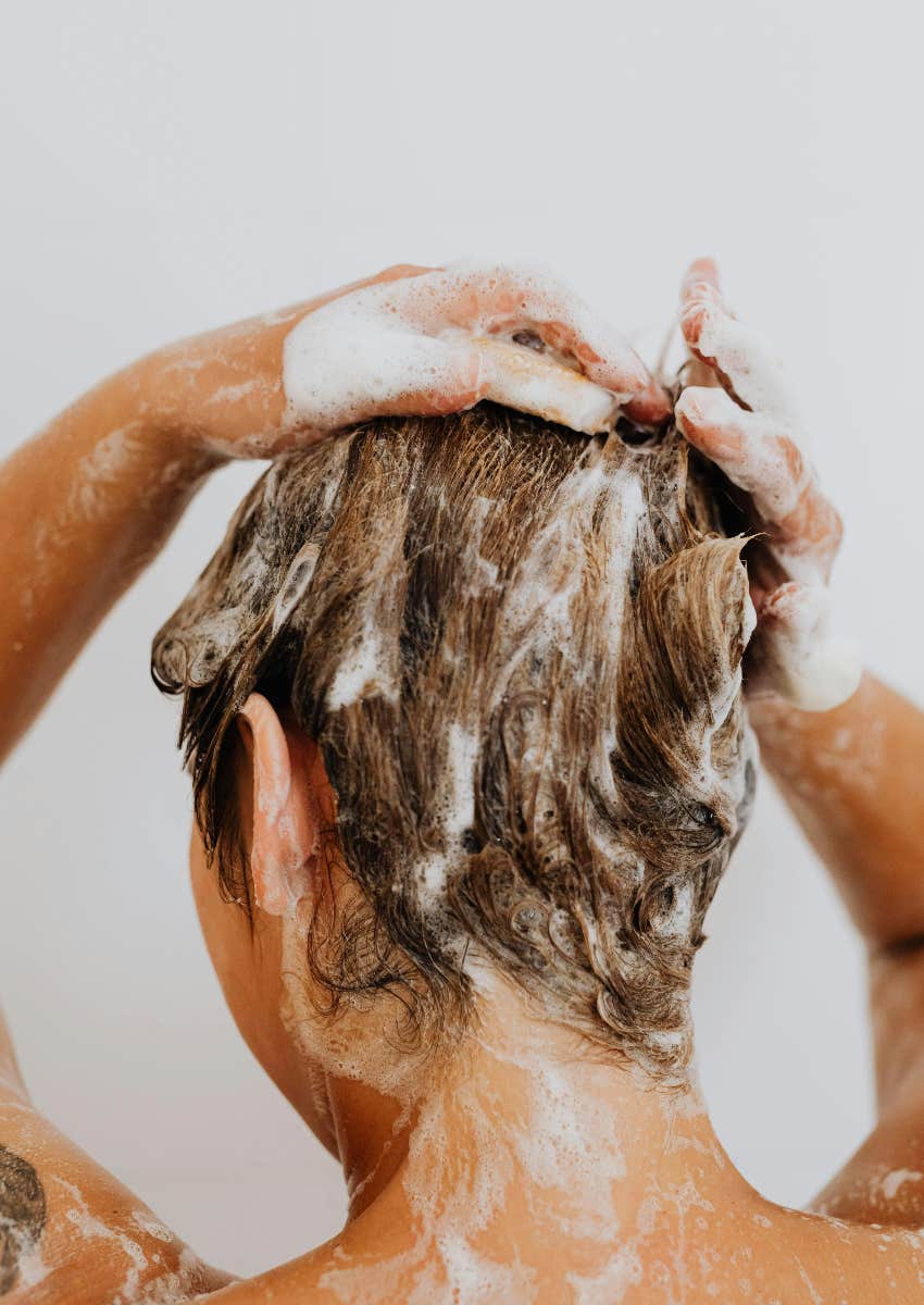 woman using hygiene products
