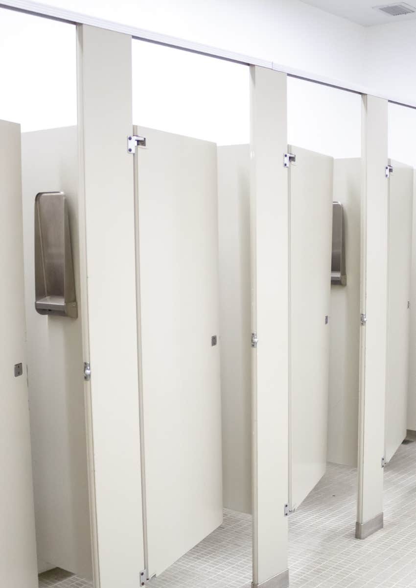 bathroom stall door that won't lock