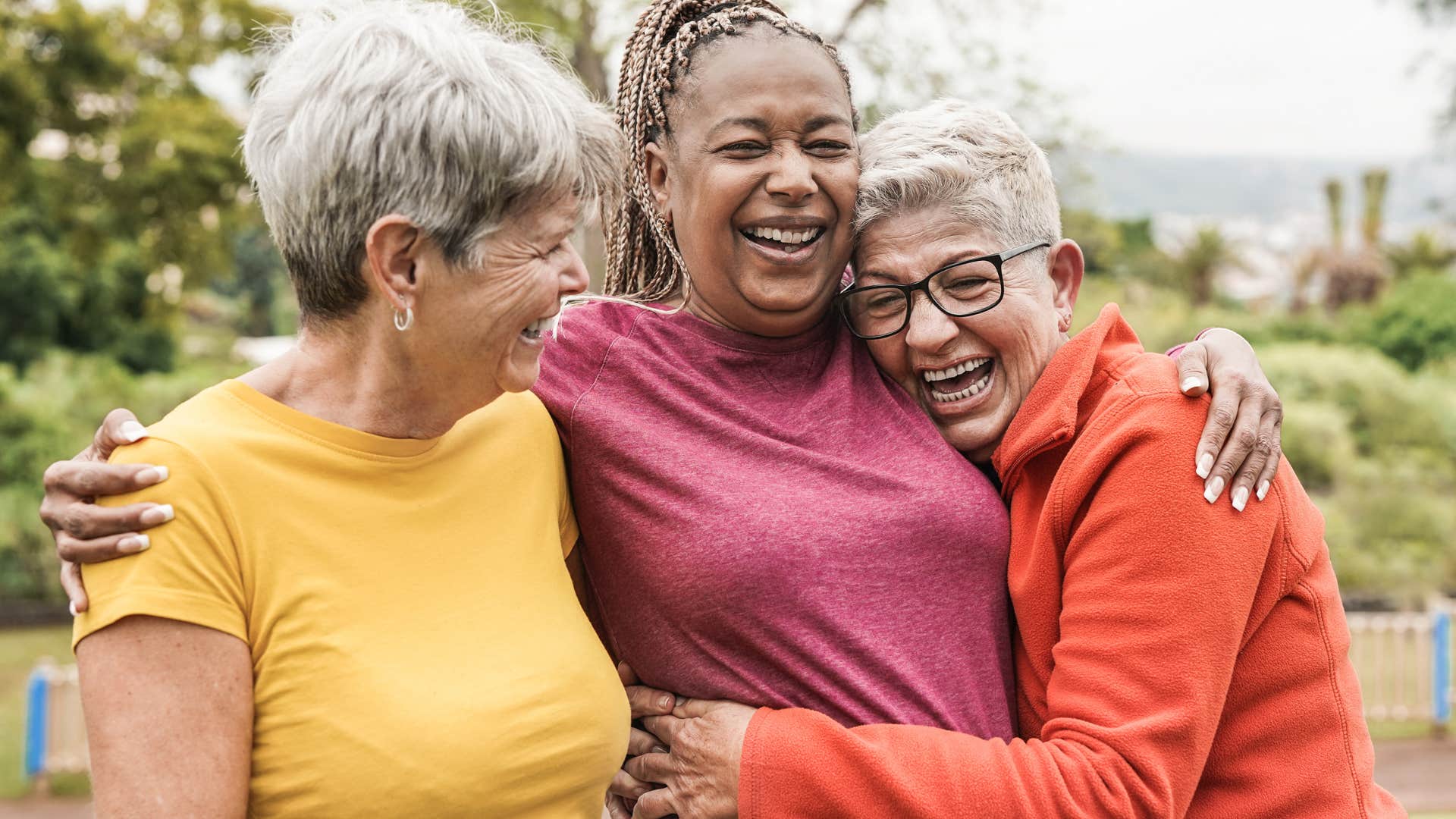 happy group of women who have forgiven 