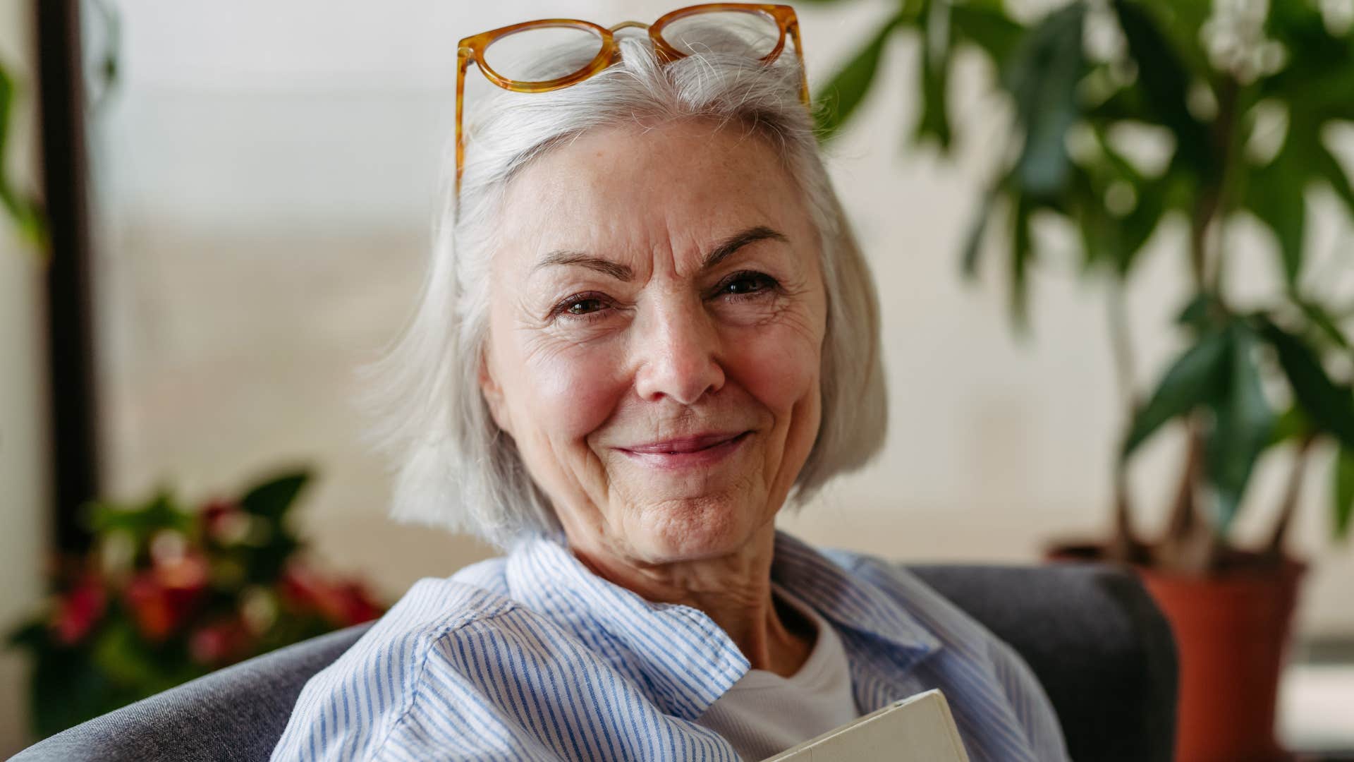woman smiling after having a rattling health scare