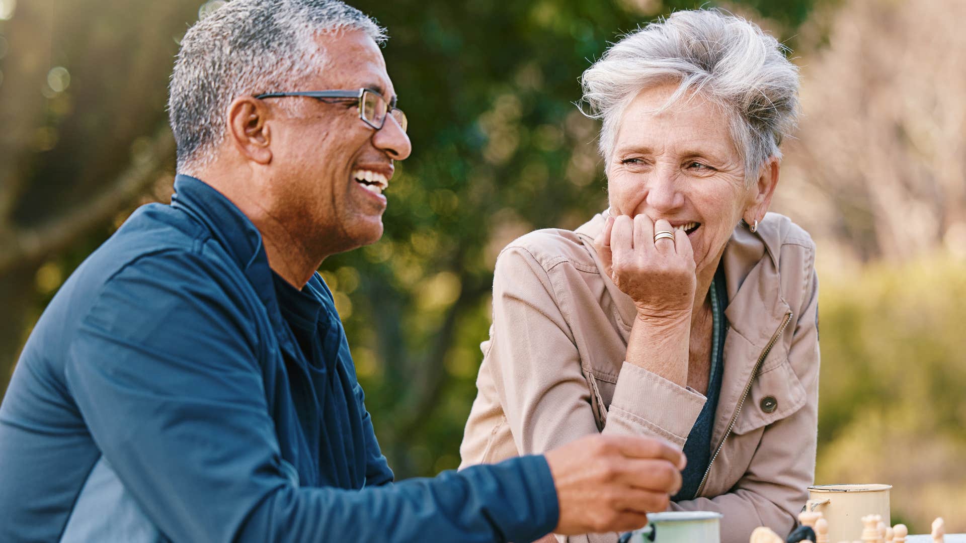 Woman saying "I trust you" to a man.