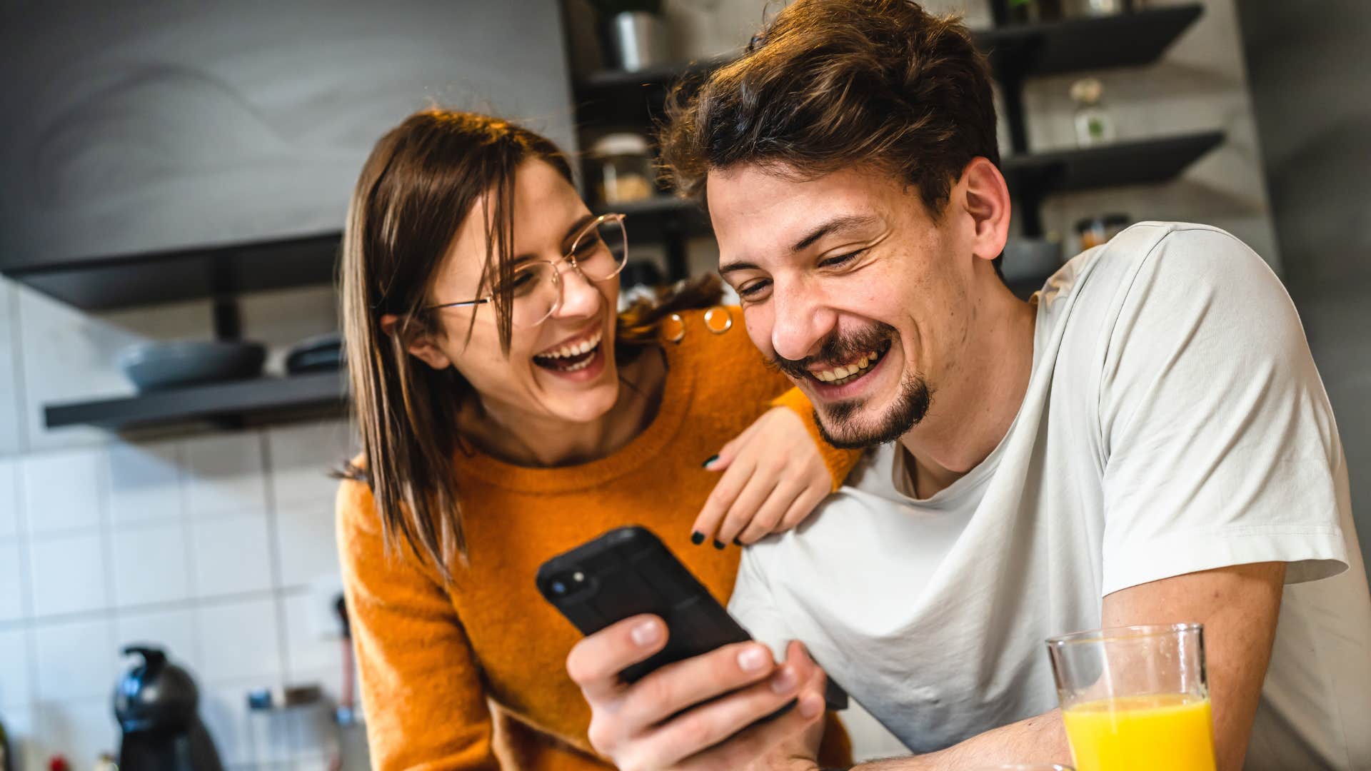 woman who notices details smiling with her husband