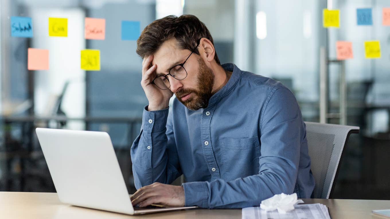 man frustrated over not getting promoted