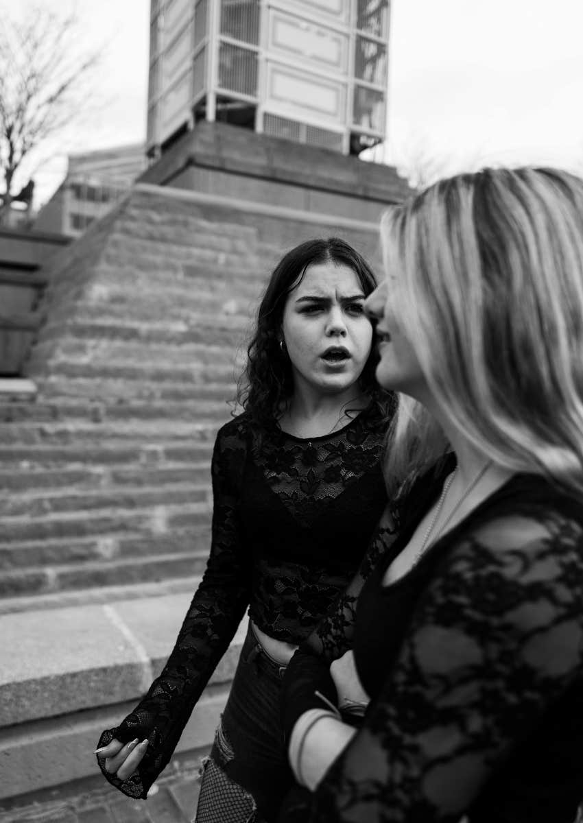 young women having friendship issues