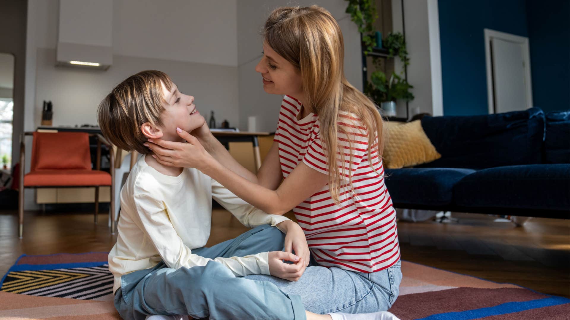 mom telling her son your opinion matters 