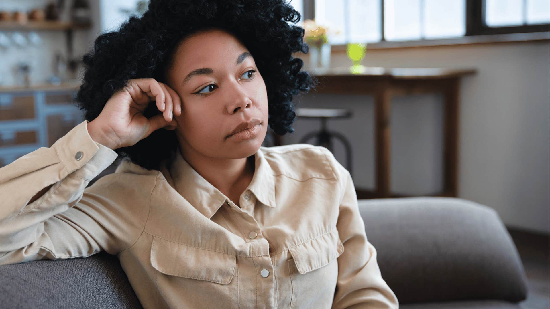 woman raised by tense nervous mom who hides her feelings and needs