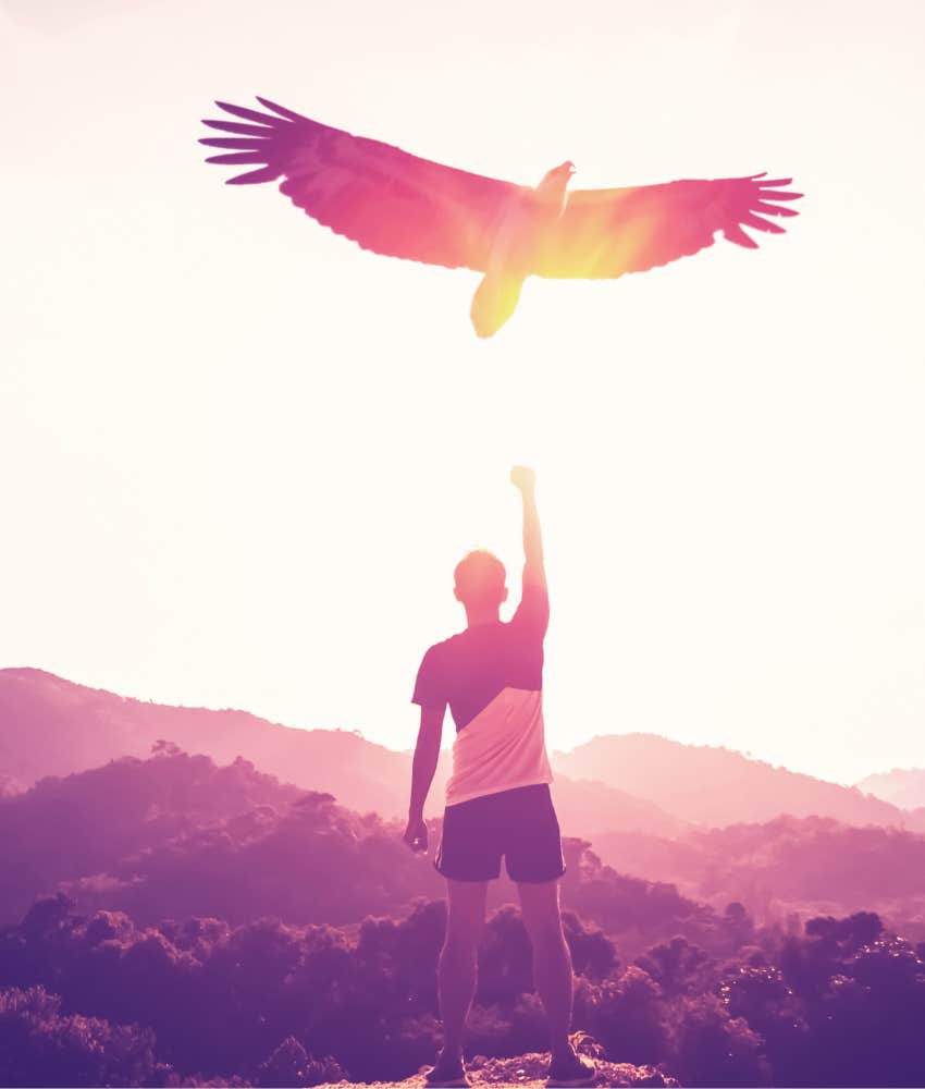 Man rooted through base chakra bringing body and mind together for success