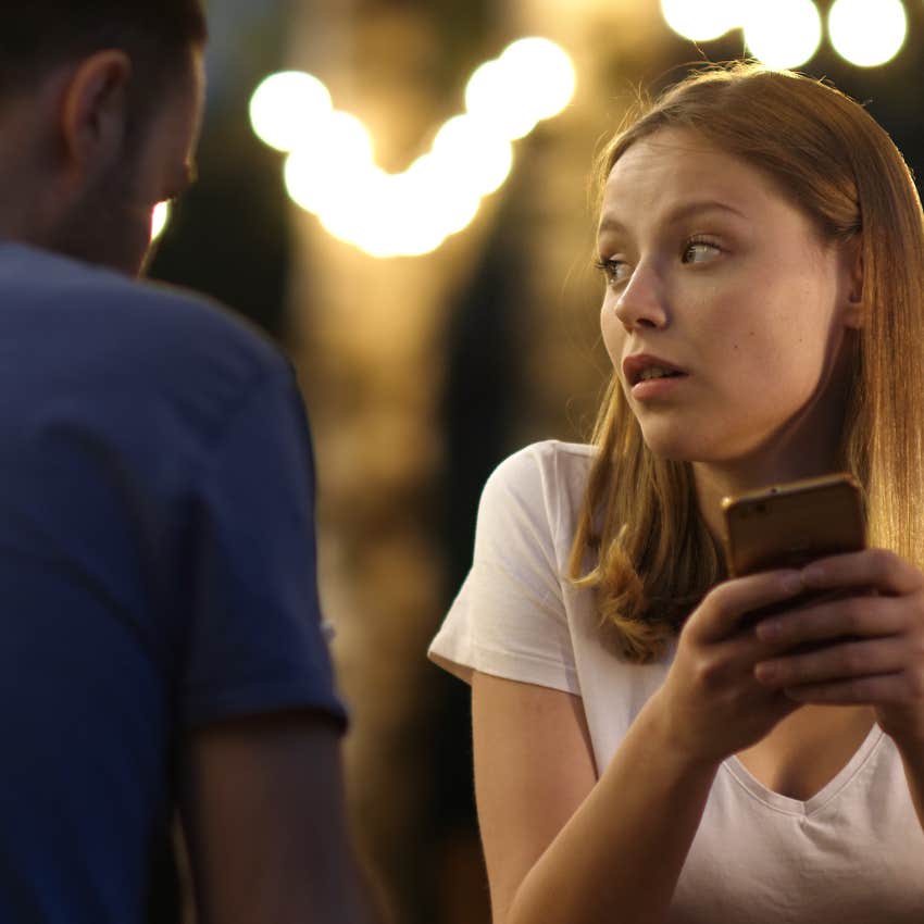woman who does the gross behavior of not putting her phone down