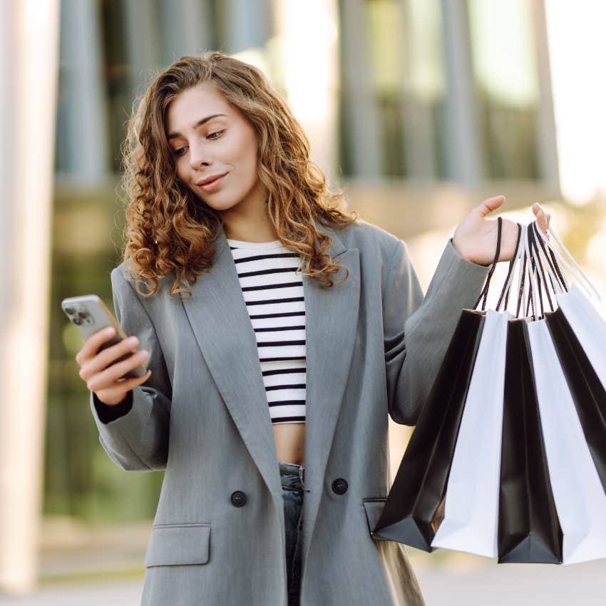 woman who is with a man that isn't a good partner as he makes her buy gifts
