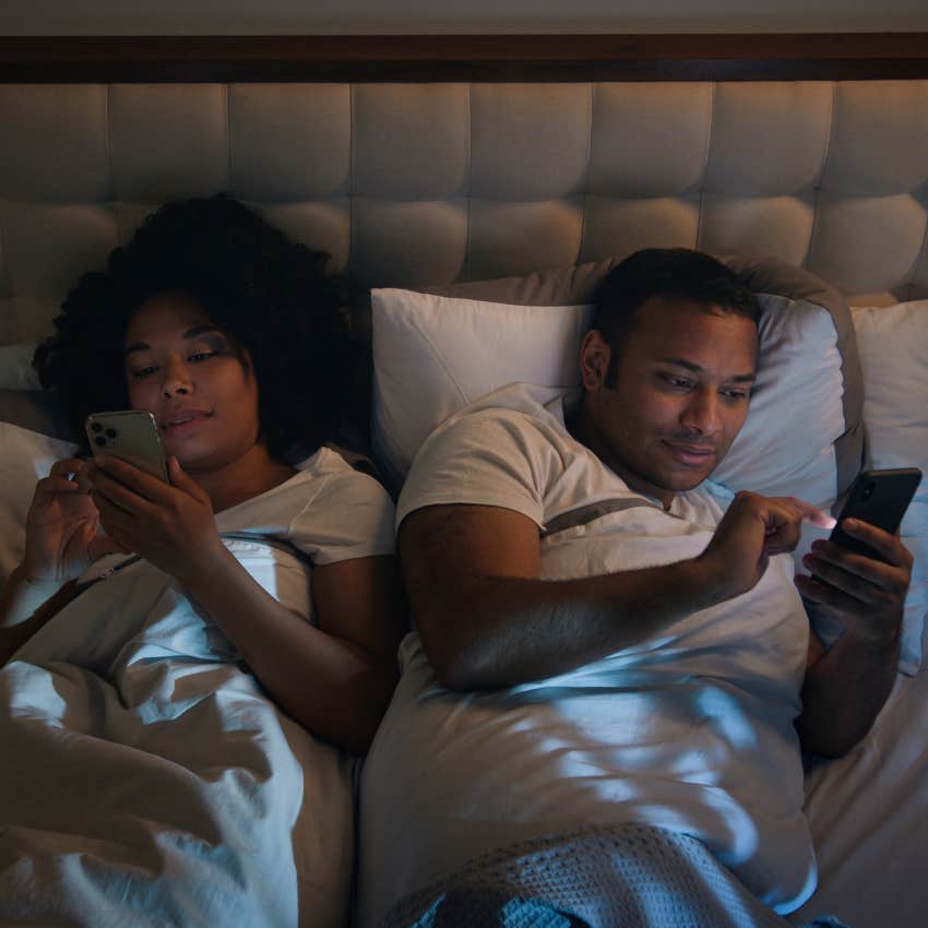 Couple that's not in a good place because they stopped putting their phones down before bed