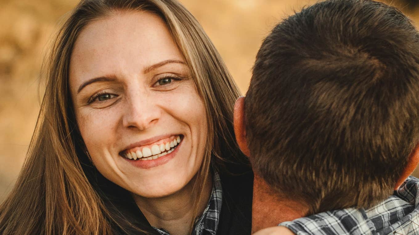 Woman is in a couple with an age gap.