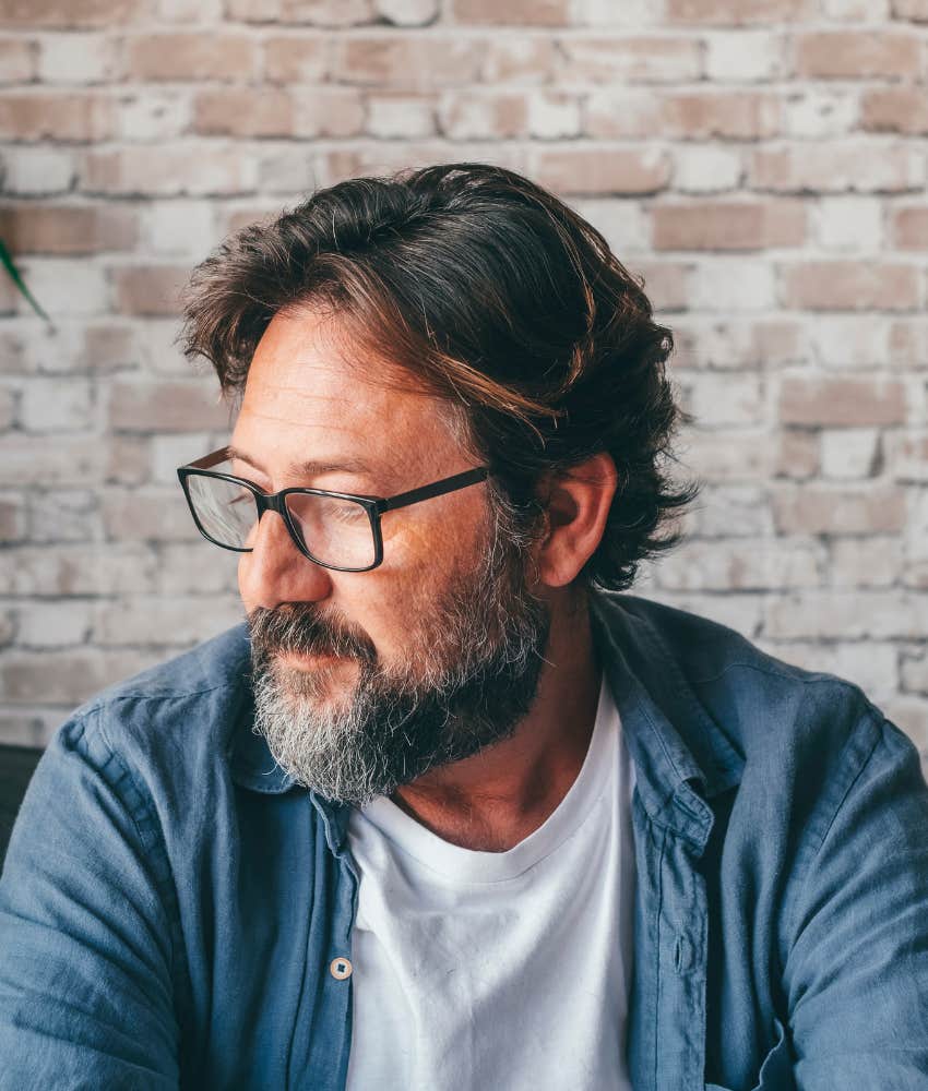 Serious person turns head away showing feeling emotion is a skill