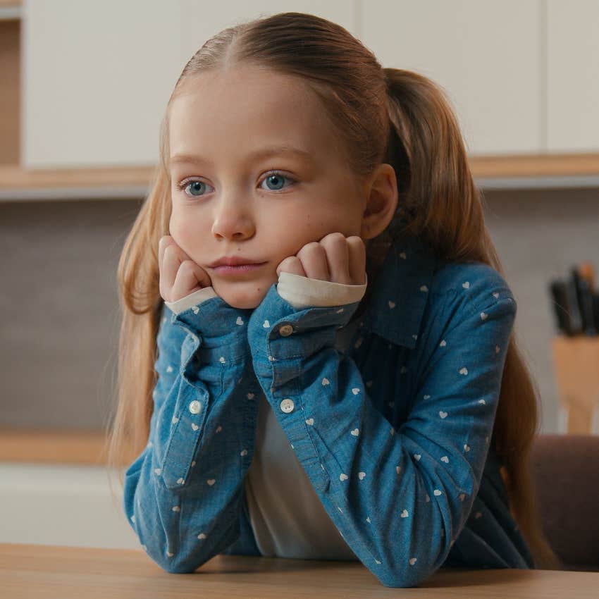 Little girl self-soothing at home.