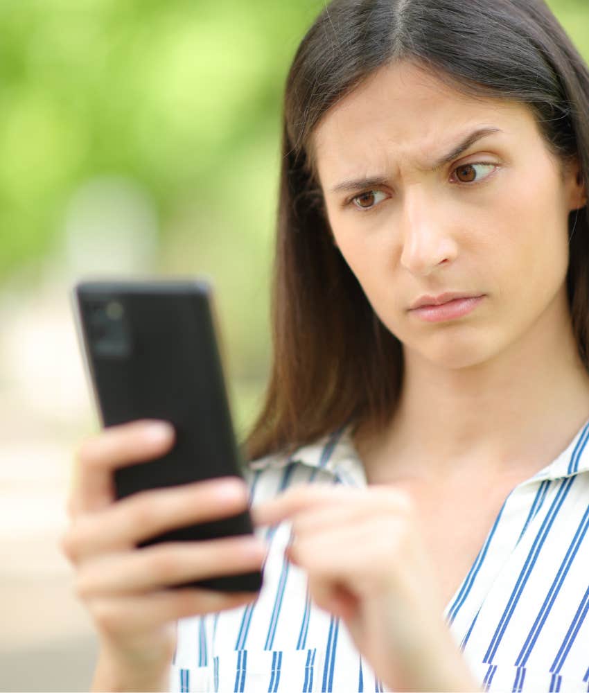 Woman checking relationship status of her ex to see if he wants her back
