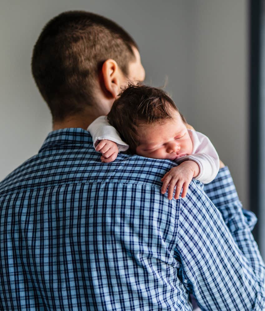 dad caring for baby