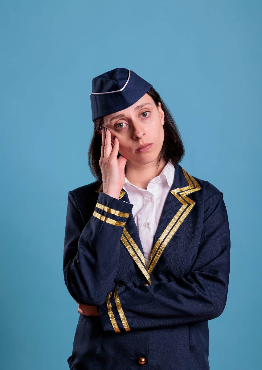 upset flight attendant