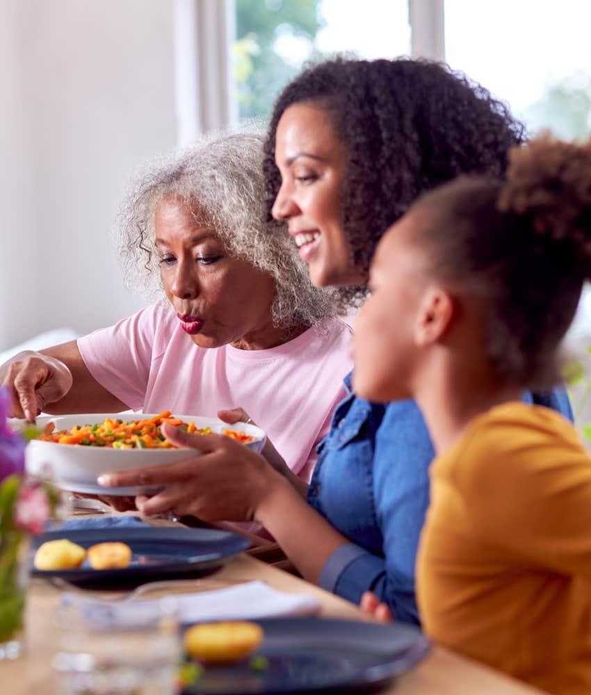 Family eating together because food is love