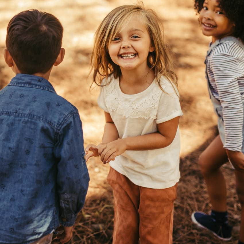 group of kids going outside to play together