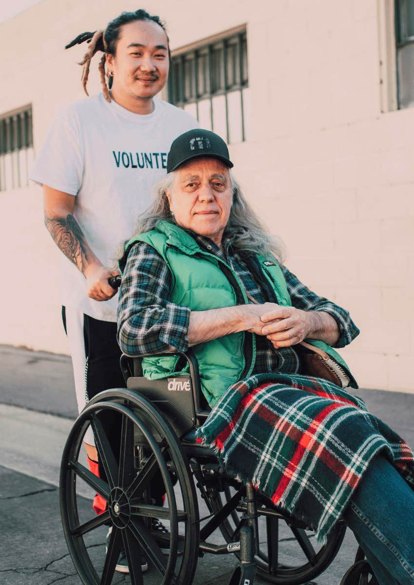 fulfilled man volunteering and giving back to his community