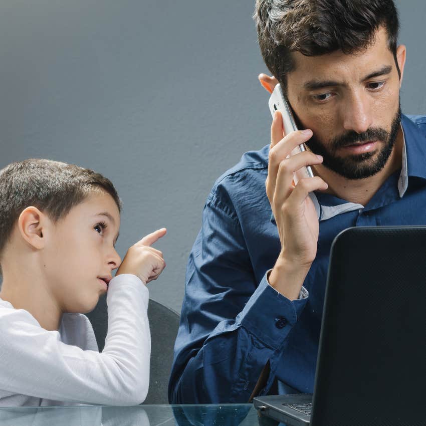 habit of looking at phone son will pick up from father