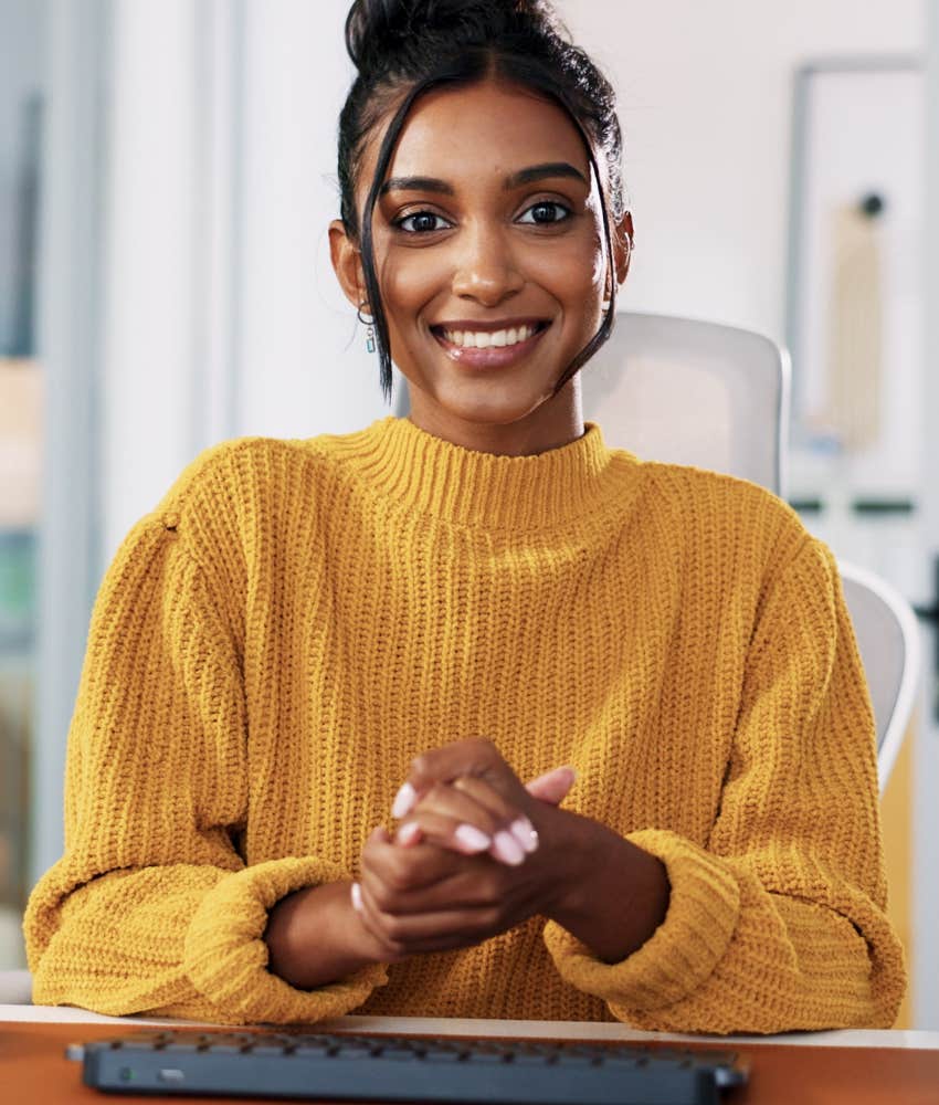 Happy person at meaningful job