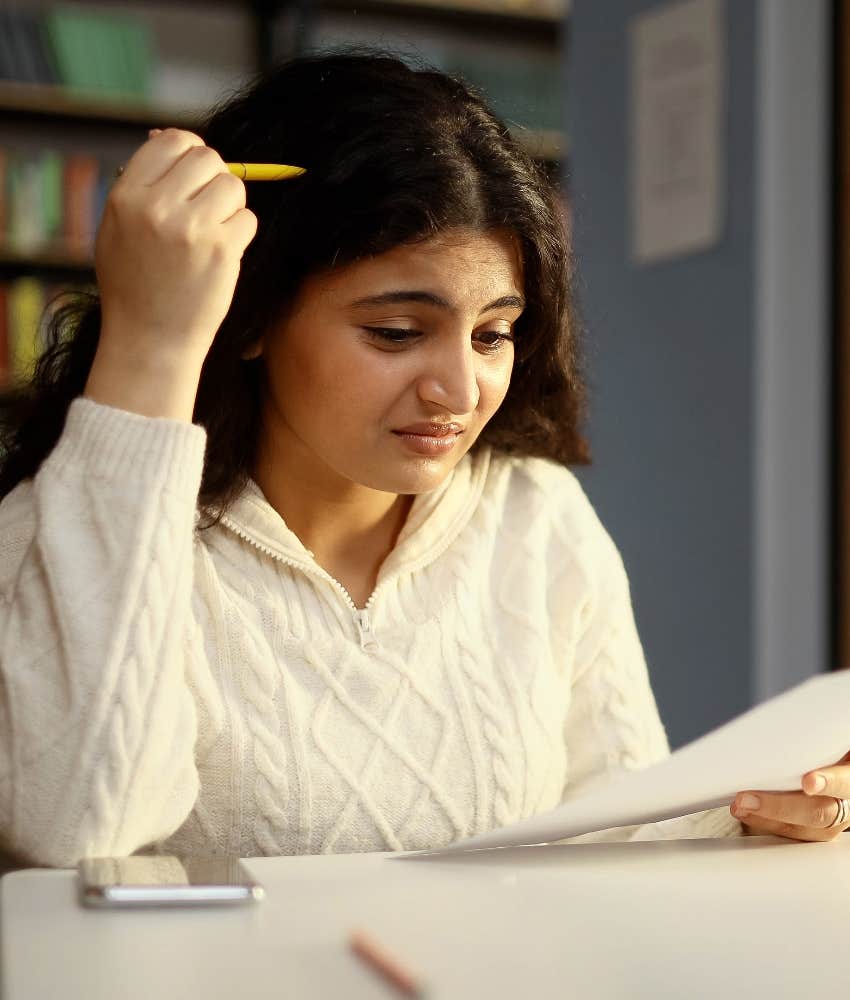high school student confused while doing work