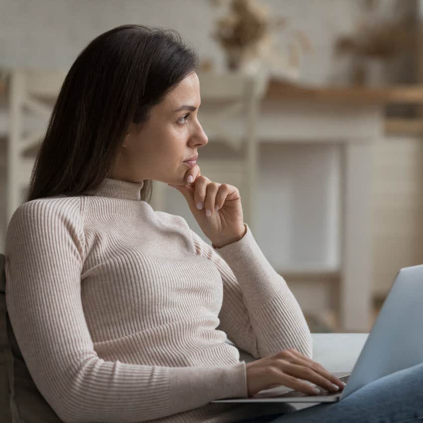 smart woman determining what action she will take that other people find weird