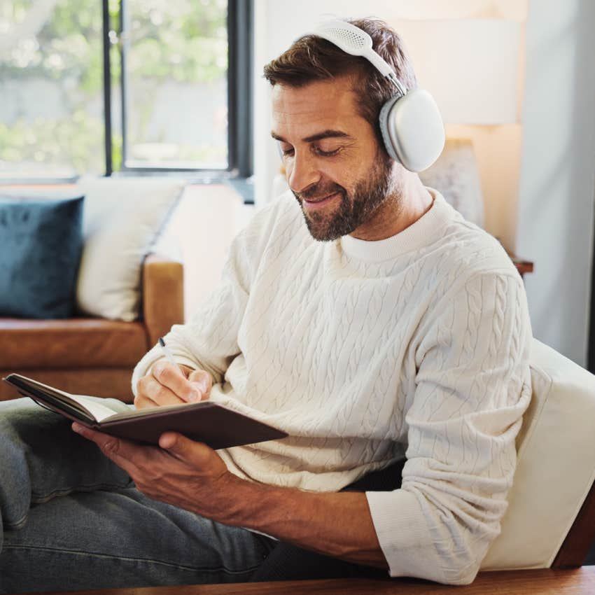 man who is a happy person because he sets specific goals