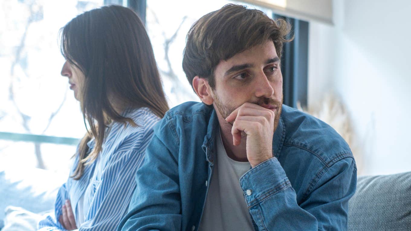 husband feeling resentful turned away from wife