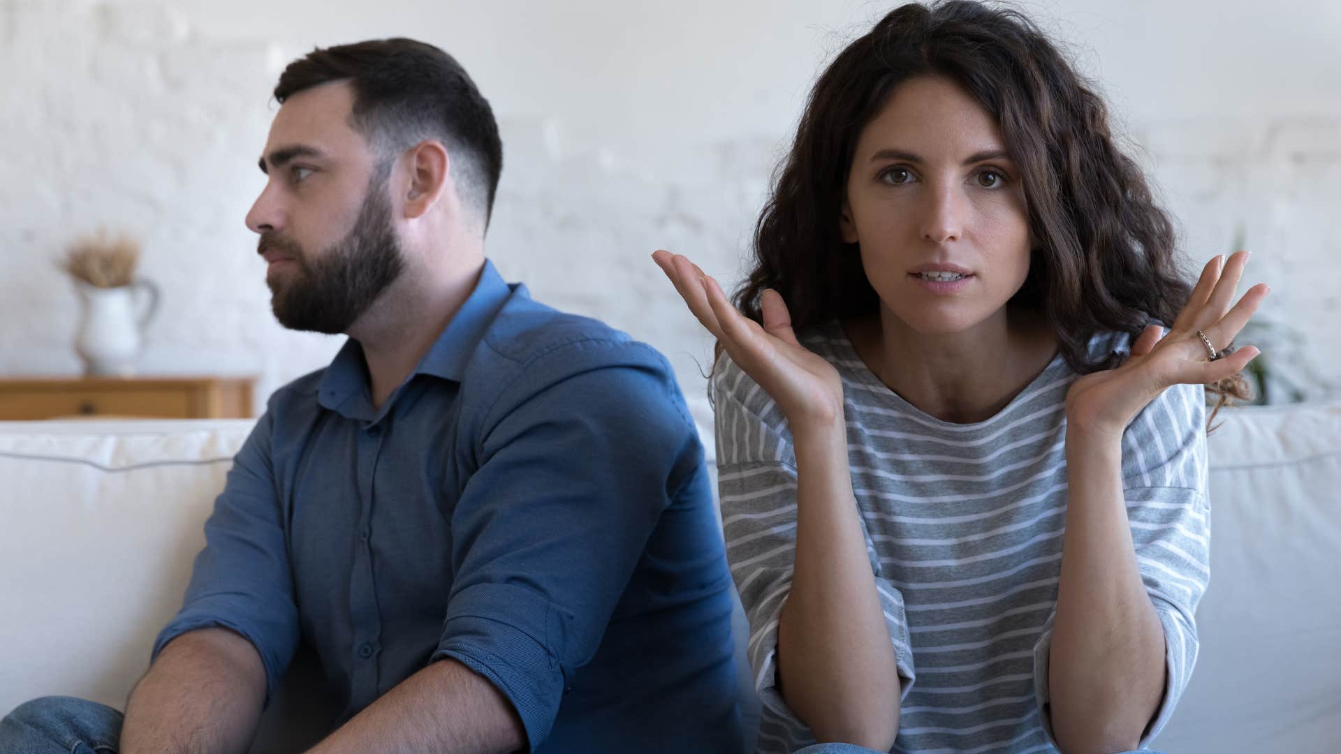 man saying I don't know how I feel to his confused wife
